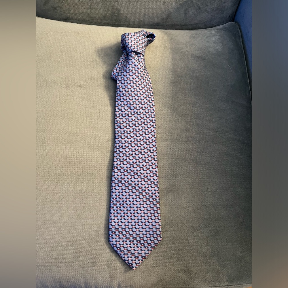 Tom James Executive Collection All-Silk Blue Donkey-patterned Tie